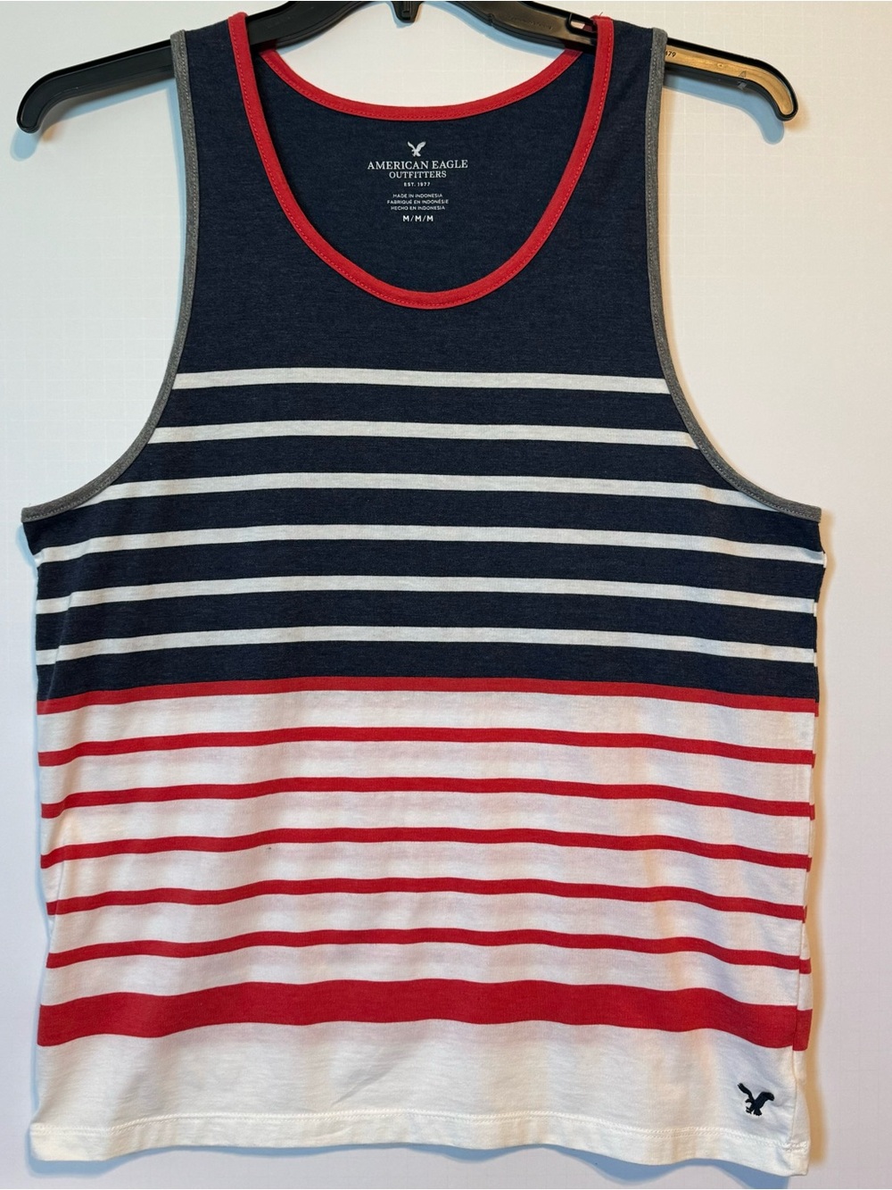 American Eagle Outfitters Navy, White & Red Striped Tank Top